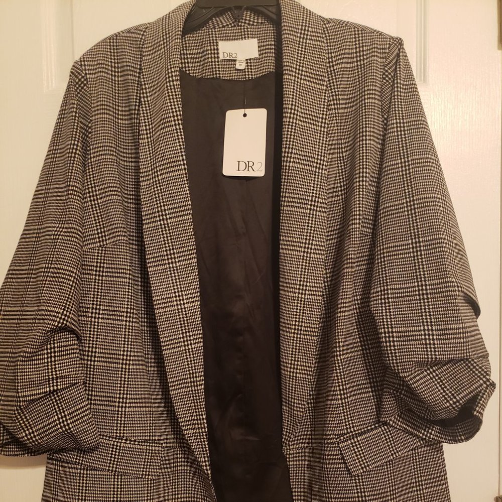 NWT DR2 Boyfriend Ruched Sleeve Blazer 3x